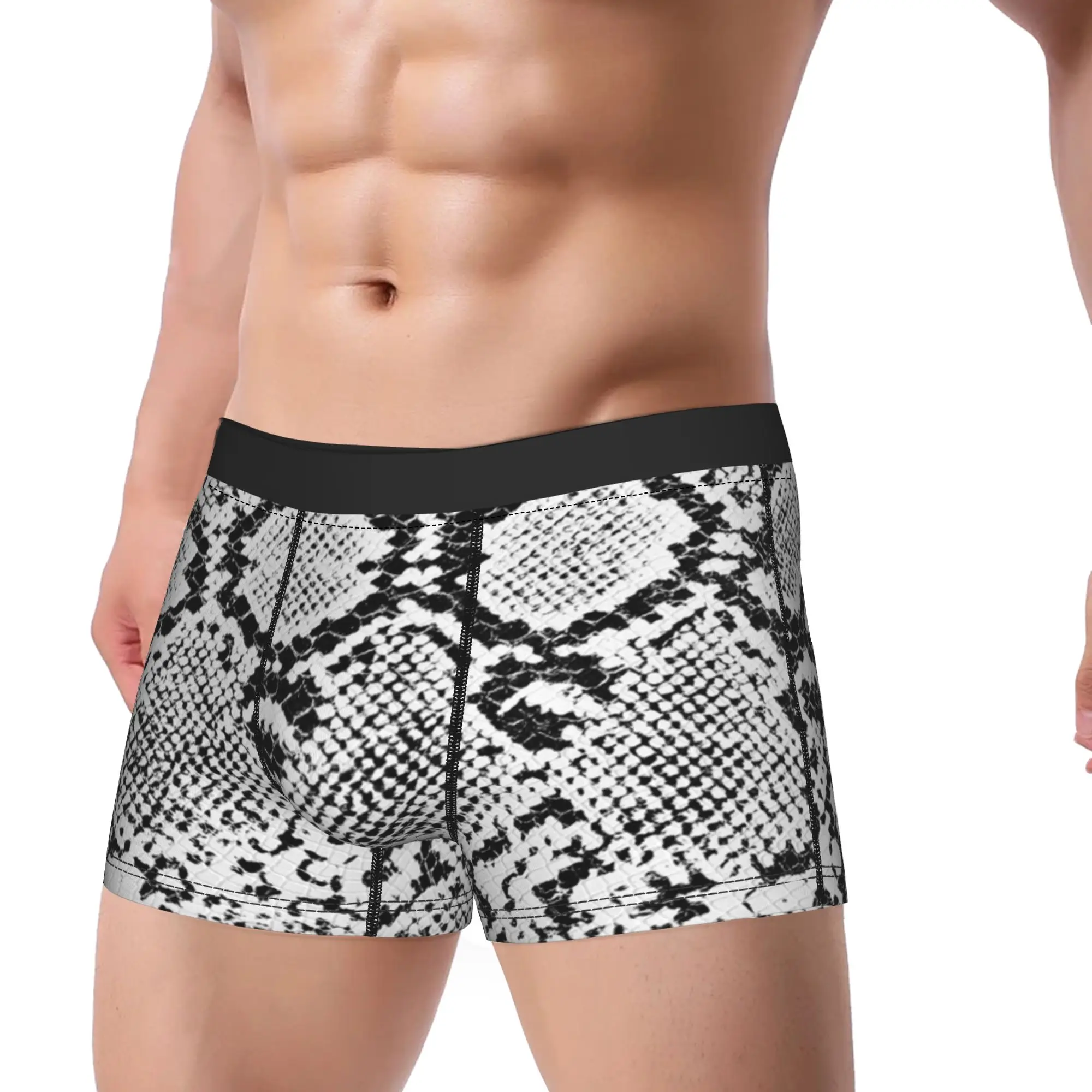 Pattern (14) Snake Skin Underpants Breathbale Panties Men's Underwear Comfortable Shorts Boxer Briefs