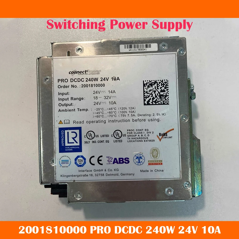 2001810000 PRO DCDC 240W 24V 10A Switching Power Supply Converters Fast Ship Work Fine High Quality