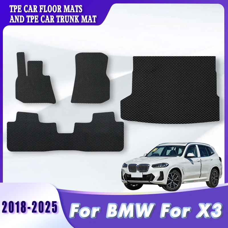 

Автомобильные коврики TPE, коврики в багажник для BMW X3 2018 2019 2020 2021 2022 2023 2024 2025, автомобильные аксессуары для интерьера, подушечки для ног, чехлы