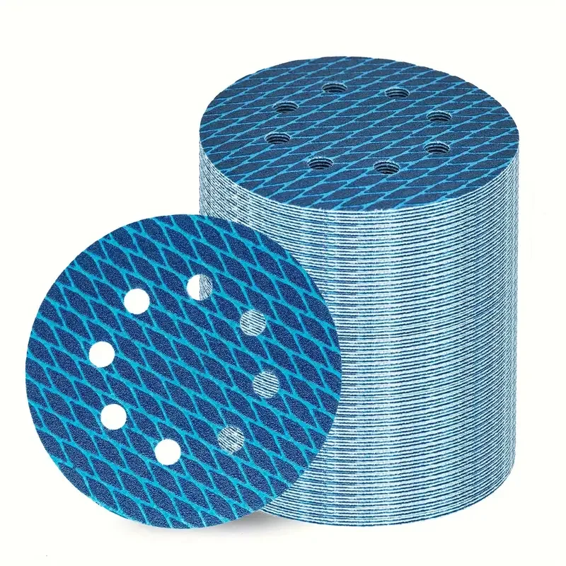 

70PCS Diamond Pattern Sanding Disc, 5 Inch 8 Hook & Loop Orbital Sander - Heavy Duty Tear Resistant, Fast Chip Removal for Wood,