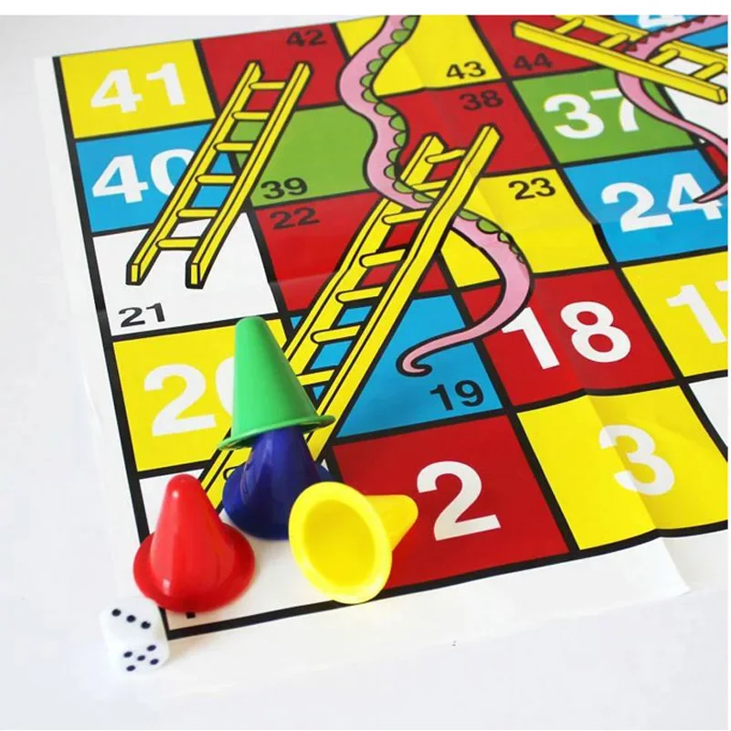 Snakes And Ladders Kids Toys Ludo Board Game  Large Size IQ Puzzle Mat Bordspellen Juegos De Mesa Jeux Enfant  party games