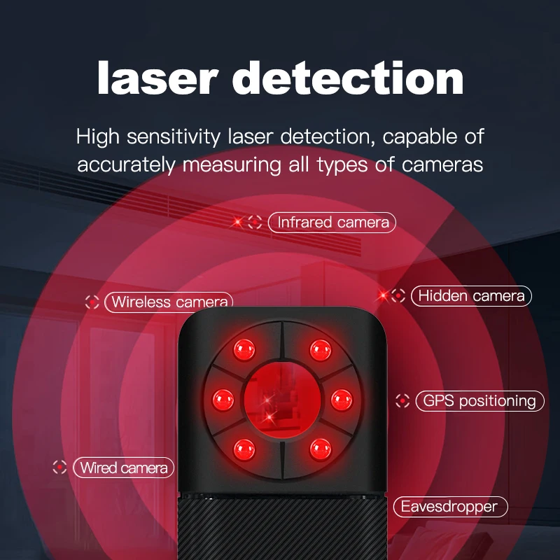 Portable T3 Anti Spy Camera Detector Hidden Cam Infrared RF Signal Finder Eavesdropping Mini Security Device GPS Radio Scanner