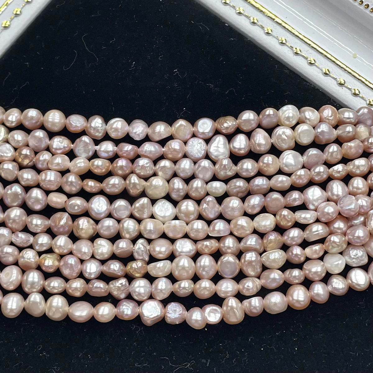 Natural Freshwater Pearl Light Purple Orange Double-Sided Flat Isolate Bead 3-5mm Jewelry Make DIY Necklace Bracelet Accessories