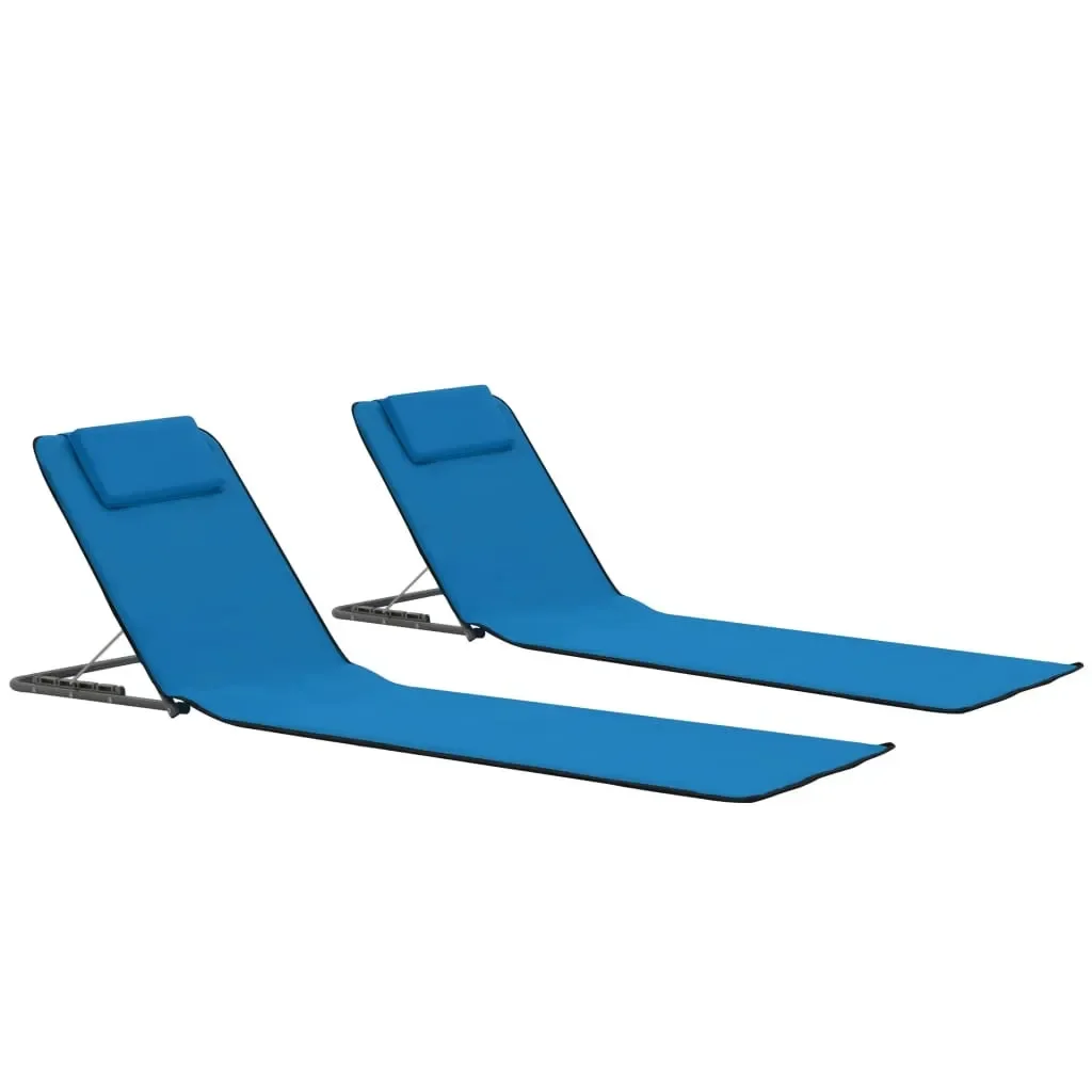 Foldable Beach Mats, Folding Sun Lounger, Chair for Campsite, Terrace, Adjustable Garden Chairs with Storage Pocket