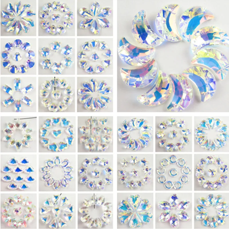 

20Pcs Best Quality Super Shiny AB Crystal Pendant Drop Heart Shape Glass Leaf Beads for Jewelry Making Necklaces Earrings