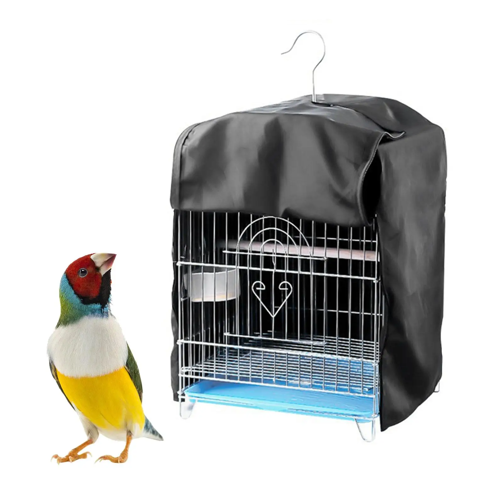 Bird Cage Cover Good Night Washable Shading Cloth Sunproof Blackout Cover Black for Parrot Budgies Parakeets Macaw Square Cages
