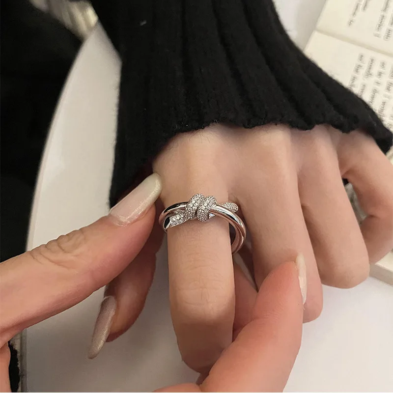Stainless Steel Rings Romantic Bow Tie Adjustable Opening Ring For Women Jewelry Banquet Gift Non-fading High-quality Popular
