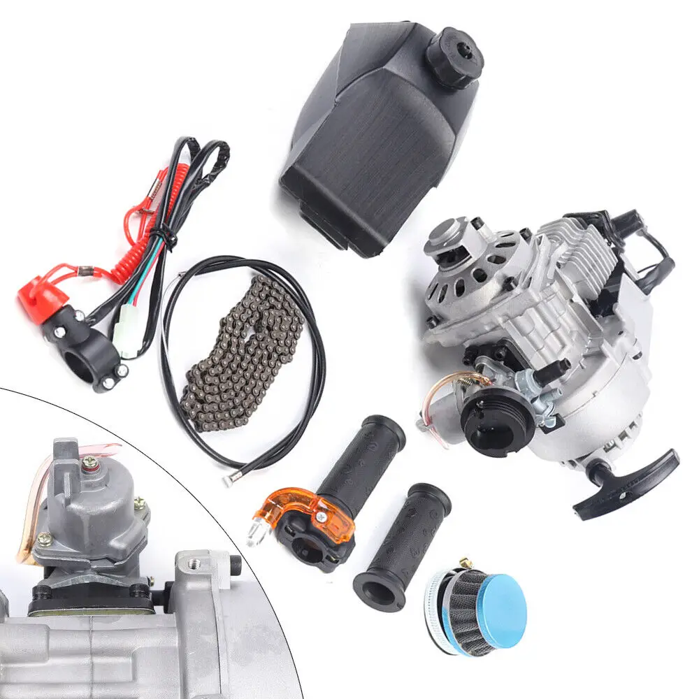 49cc  2 Stroke Single Cylinder Pull Start Engine Motor Kit for Mini Pocket Dirt Bike Scooter ATV