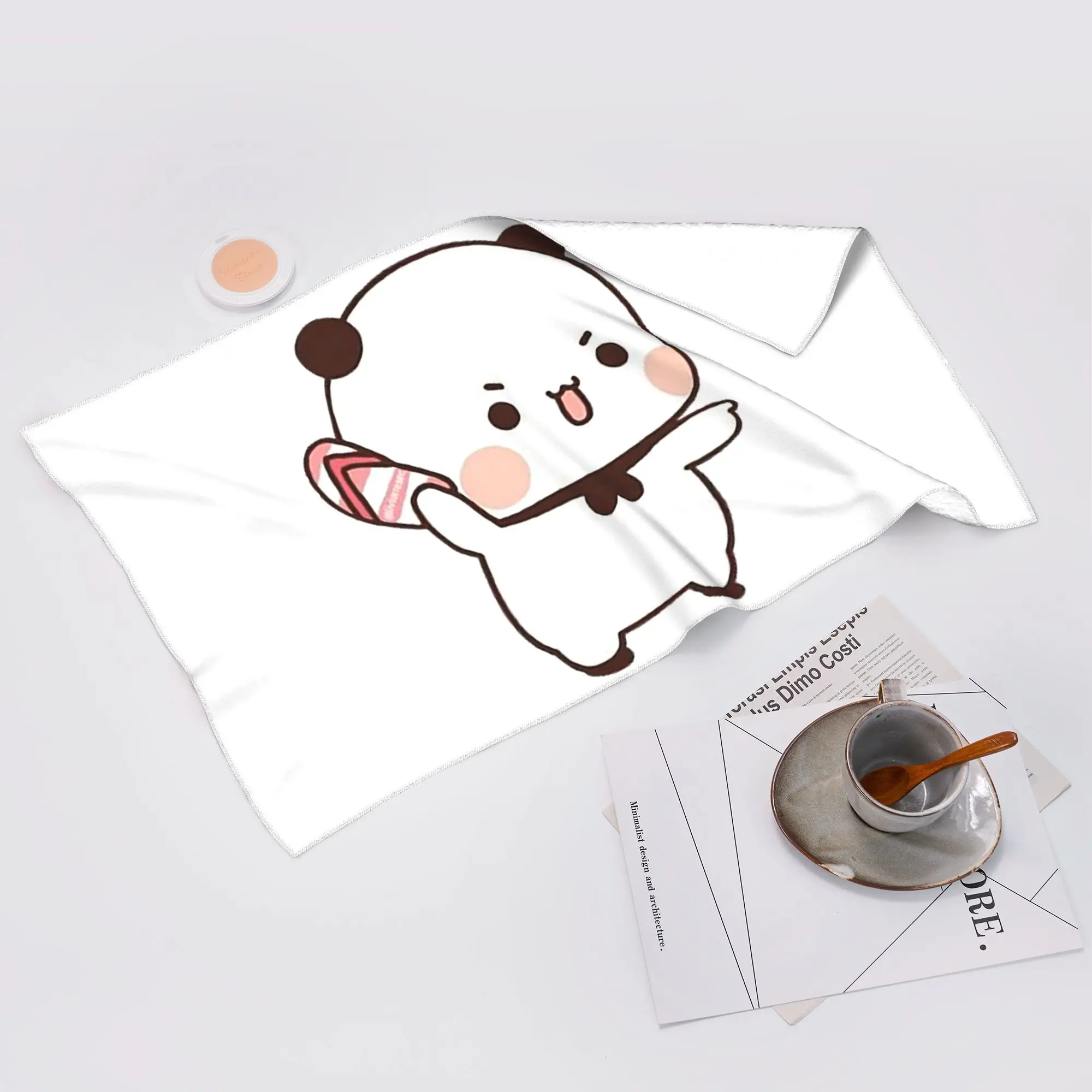 Custom Cute Bubu is Throwing Flip-flops At Dudu Soft Face Towel Quick Dry Pool Bath Cotton Towels Absorbent Quick