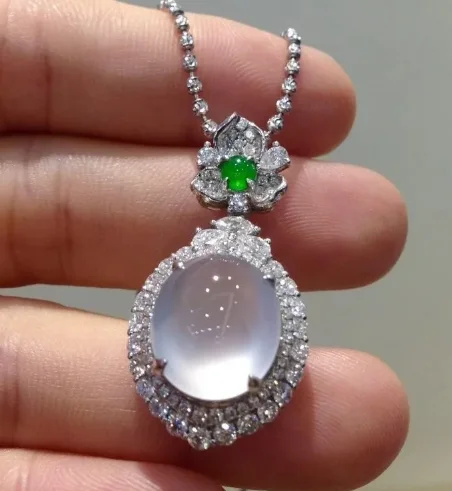 قلادة العقيق الجليد الطبيعي للنساء ، قلادة أزياء رائعة ، أسلوب لطيف