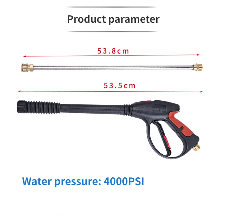 High Pressure Washer Gun 4000 PSI Spray Gun with 19'' Extension Wand 4 Quick Connect Nozzles 1 soap Nozzle for Car Home Washer