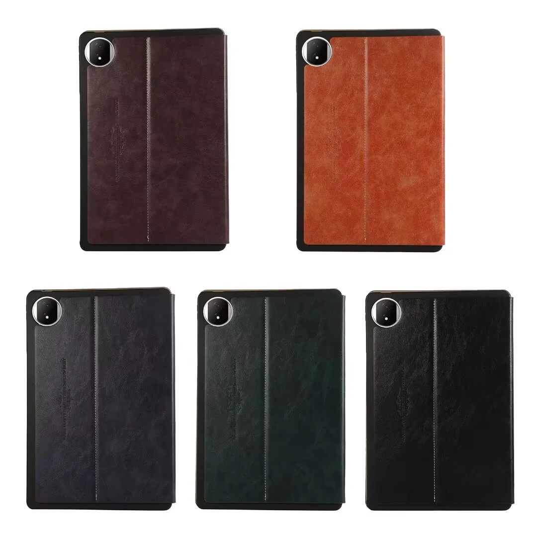 Printed Case For Huawei Honor MagicPad 2 12.3 2024 TPU Back Stand Cover With Card Pockets Shockproof Shell Luxury PU Leather 6