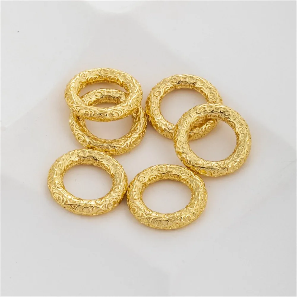 

14K Gold Threaded Thick Closed Ring Batch Wreath DIY Bracelet Bead Spacer Connecting Ring Necklace Material Jewelry Accessories