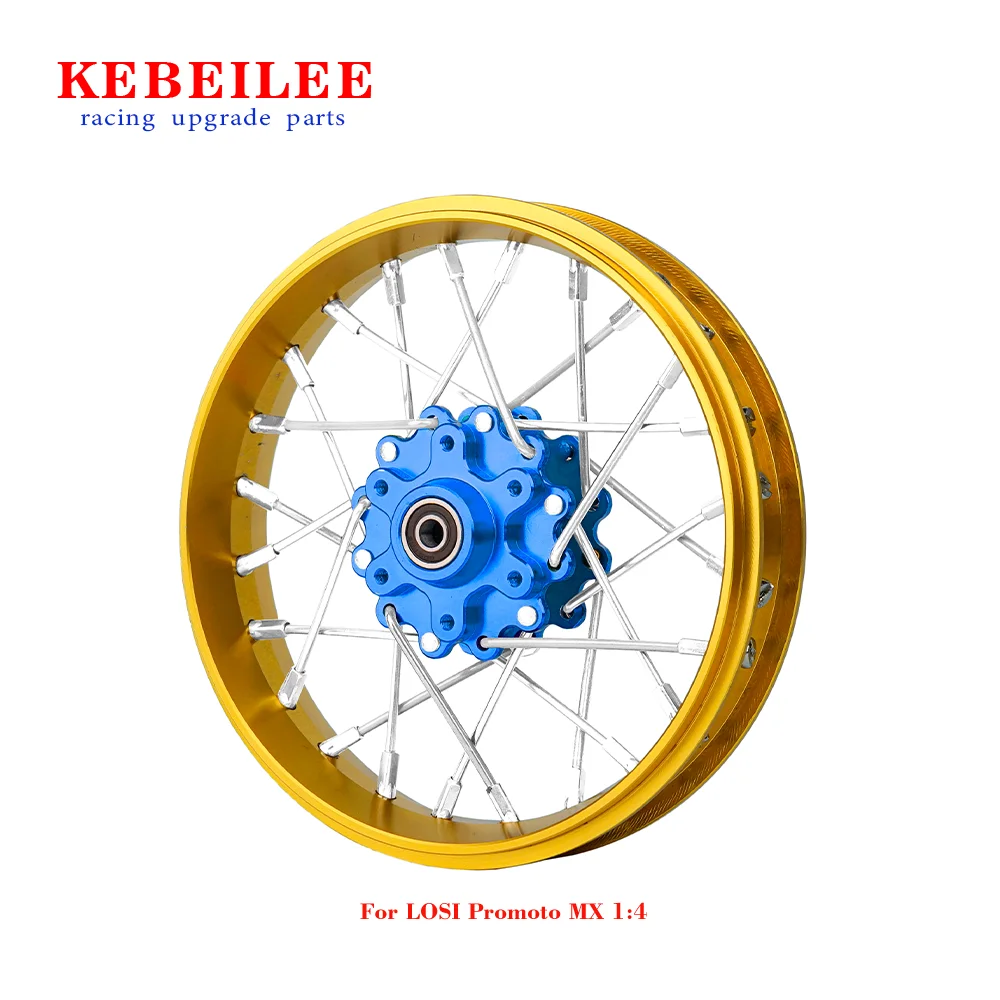 KEBEILEE CNC Aluminum Front Wheel V2 For LOSI Promoto MX motorcycle  1:4 Gold