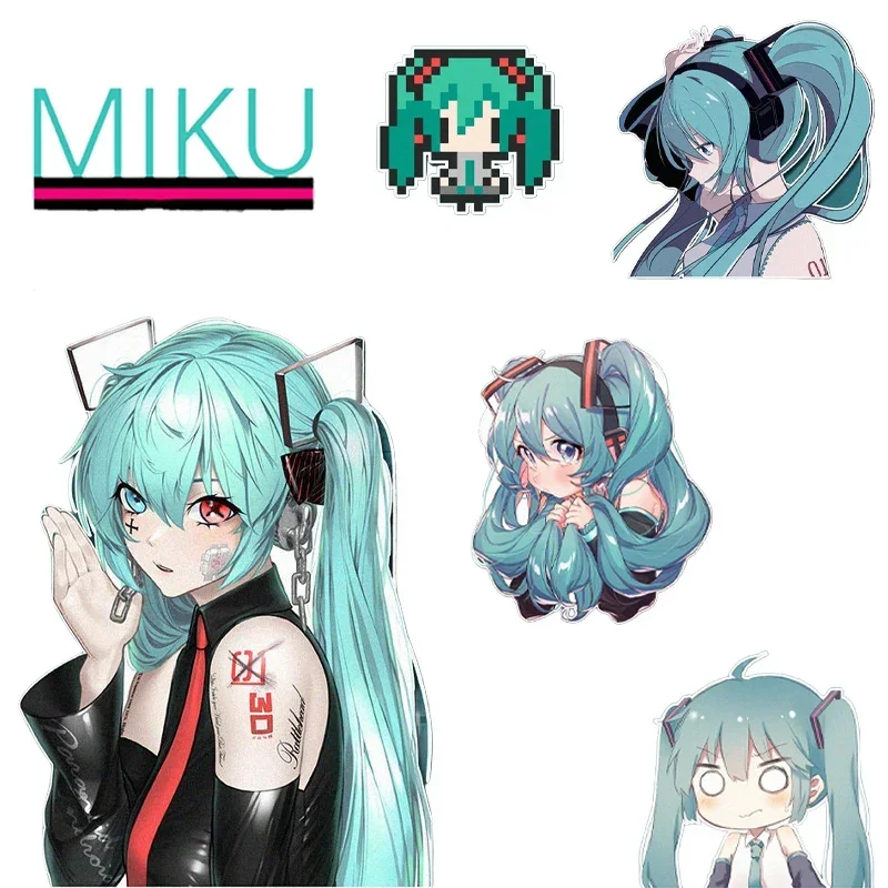 Kawaii New Hatsune Miku Sticker Water Proof Anime Cute Cartoon Diy Mobile Phone Account Patch Sweet Girl Speech Speed Y2k Style