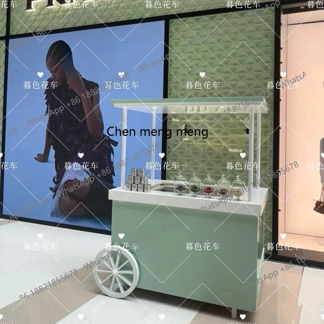 E153 Stall trolley shopping mall display sales cart activity movable storage trolley