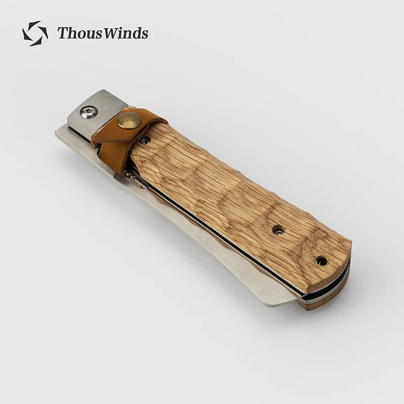 Thous Winds Outdoor Camping Knife Picnic Tableware Cooking Equipment Foldable Wood Handle Knife Hiking Cookware Cutlery Knife