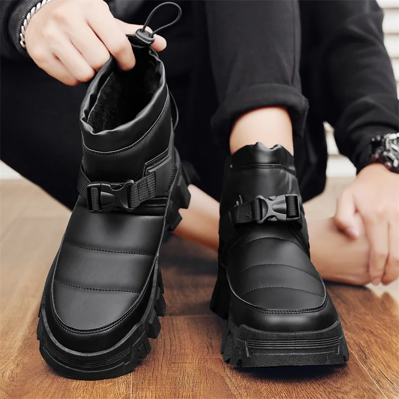 

Winter Warm Snow Boots for Men Plush High Top Cotton Shoes Outdoor Anti-skid Comfortable Casual Shoes for Mens Botas Para Hombre