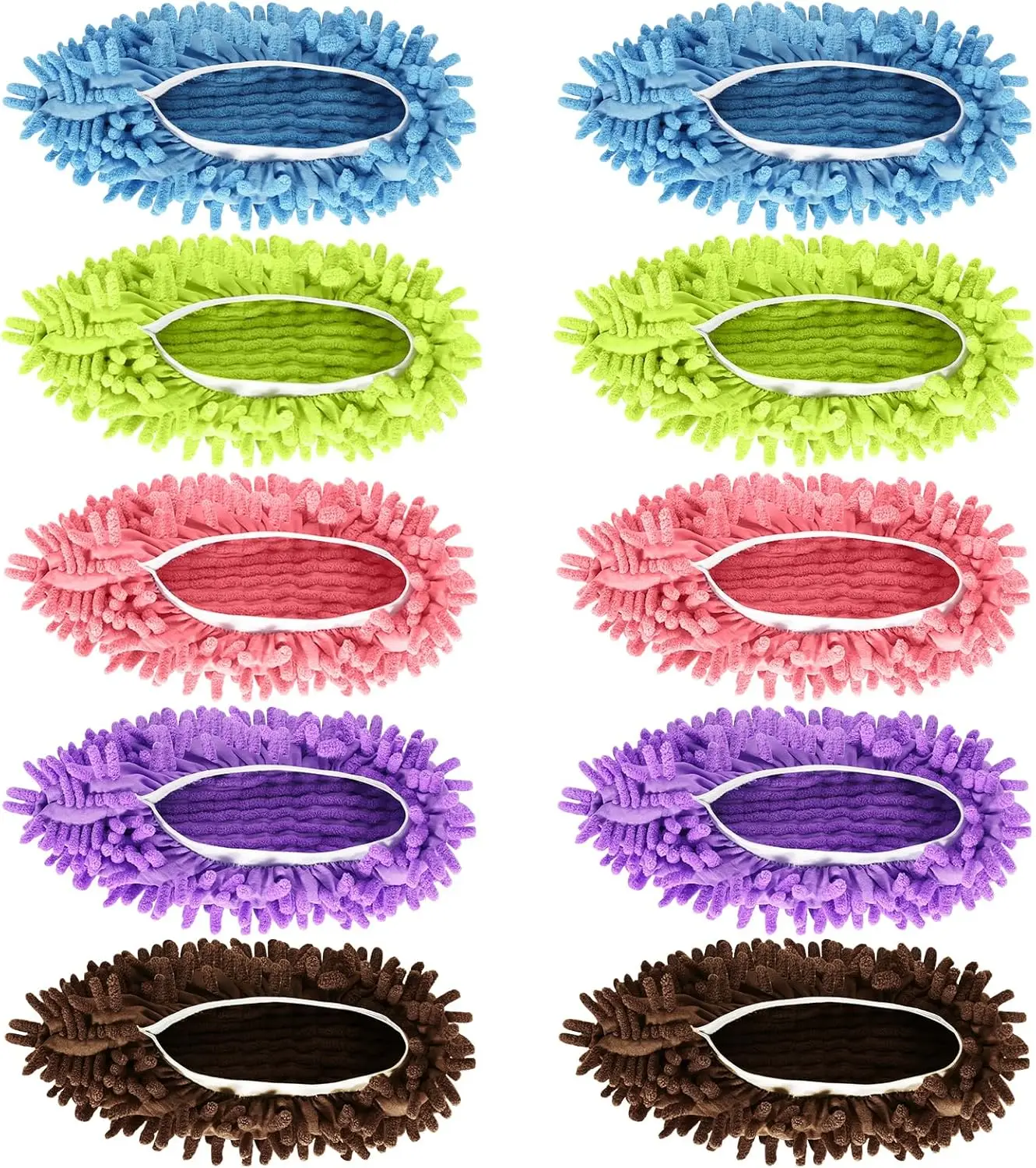 

5 пар тапочек-швабр из микрофибры - многоразовая обувь для уборки дома, кухни, офиса