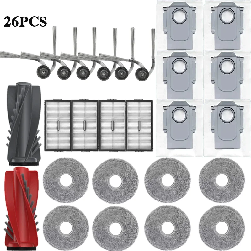 Roborock Saros 10R / Saros 20 Roboterstaubsauger Ersatzteile Haupt- und Seitenbürsten Wischtücher HEPA-Filter Staubbeutel Zubehör