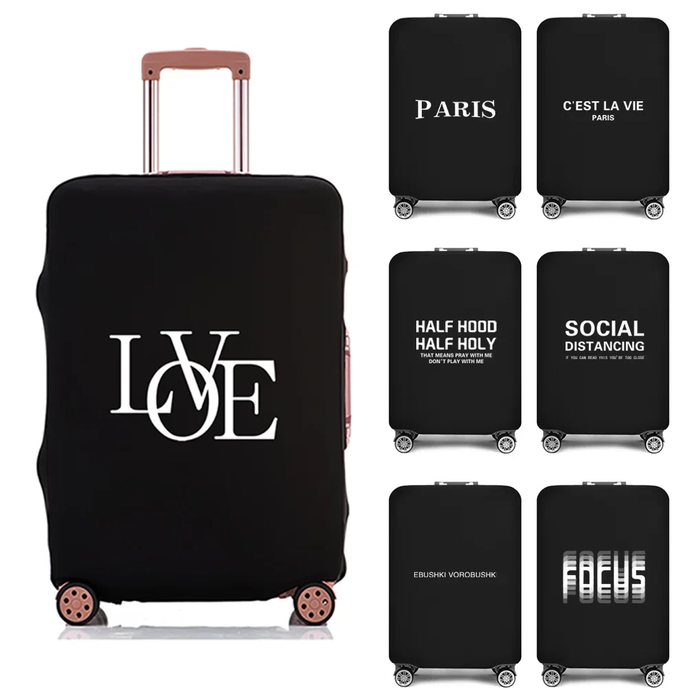 

Luggage Protective Cover for 18"-28" Elastic Travels Suitcase Trolley Case Dust Bags Travel Accessories Text Print for Men Women