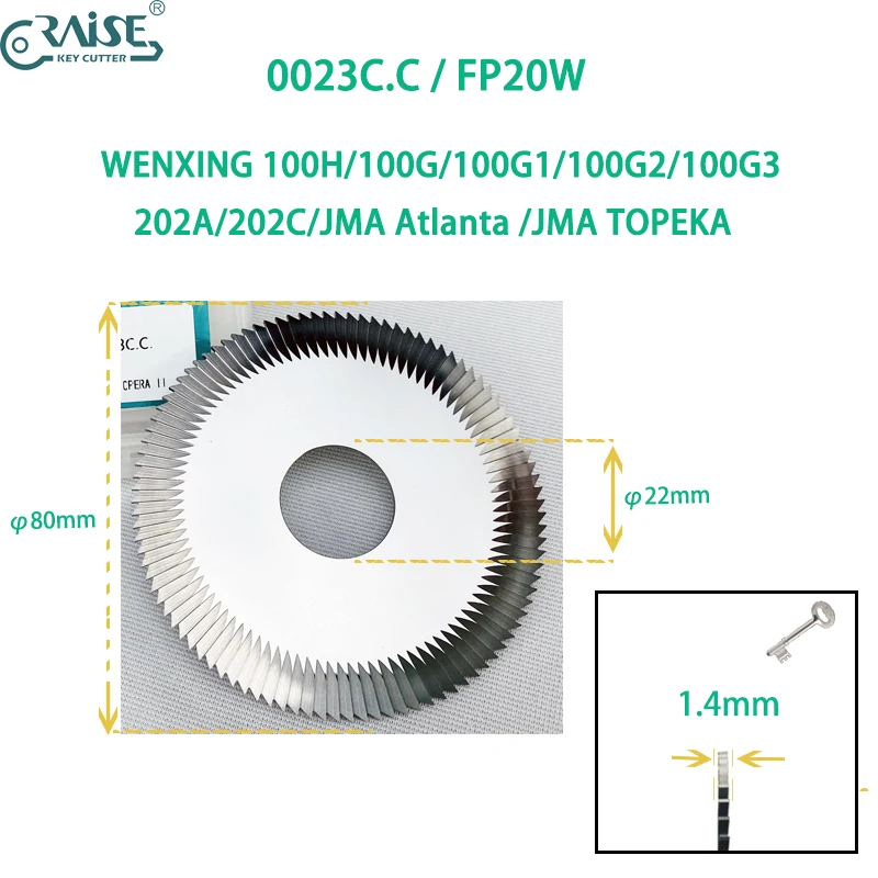 

Wenxing 0023CC FP20 Milling cutter 80x1.4x22 for JMA Atlanta / TOPEKA