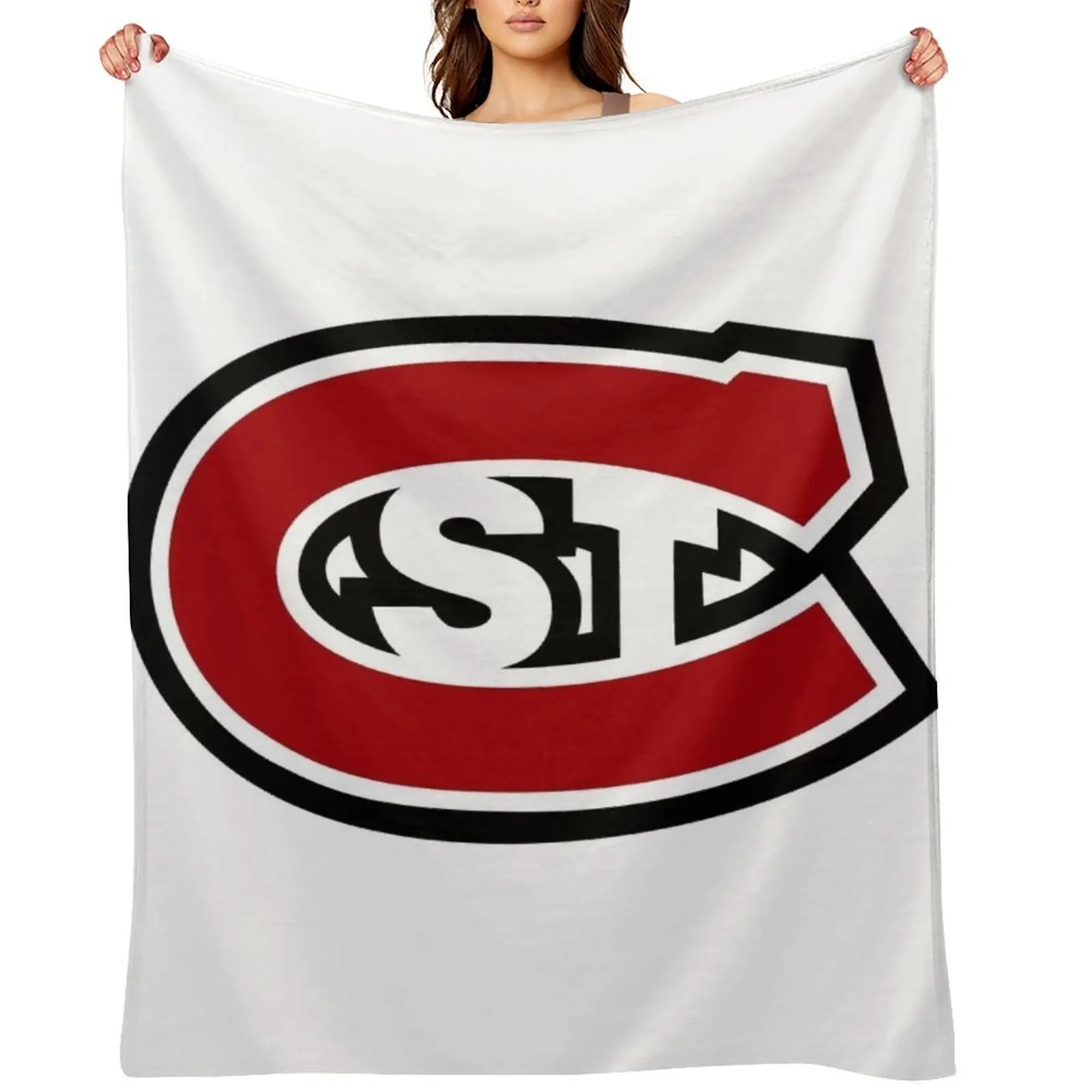 

St. Cloud State Huskies Throw Blanket Sofas Flannel Multi-Purpose Tourist Blankets