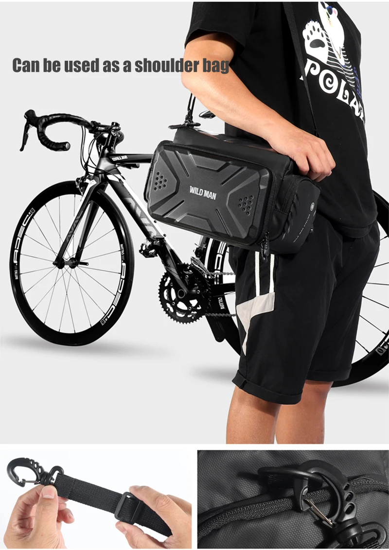 WILD MAN BBG071 Fahrrad Lenkertasche EVA Hartschale Regenschutz Aufbewahrung kleiner Zubehörteile – Detail 10
