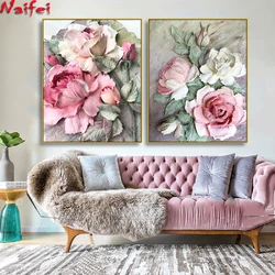 Flowers Plants Wall Art 5d Diamond Painting Embroidery Rose & Poppys Decor Bedroom Diamond Mosaic Living Room Home Decor