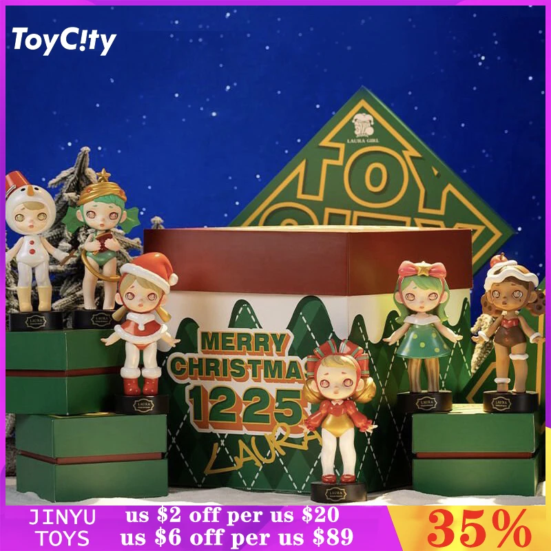 Original ToyCity Laura Christmas Limited Edition Series Blind Box Toys Kawaii Anime Action Figure Collection Girl New Year Gifts