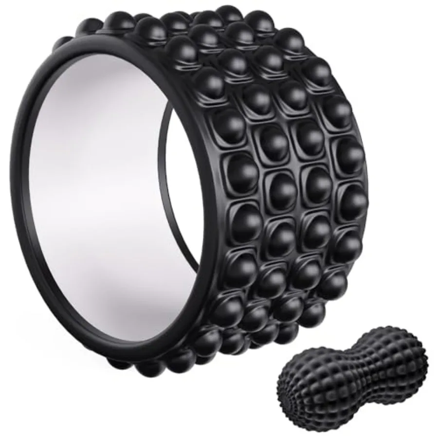 Back Roller WheelBack Stretcher Back Cracker Yoga Wheel Foam Roller for Back Pain Relief and Posture Correction with Massage Ba