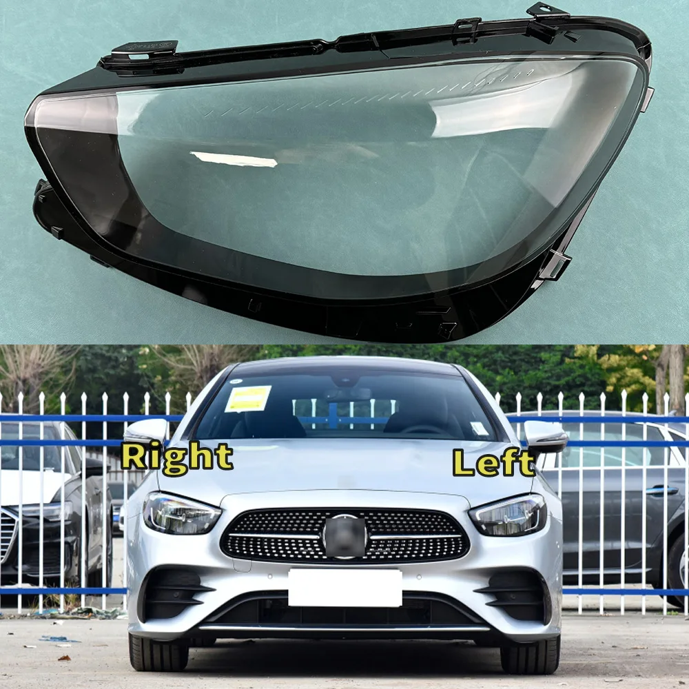 For Benz E-Class W213 E260 E300 E350 2021 2022 2023 Car Front Headlight Cover Lampshade Lampcover Caps Headlamp Shell