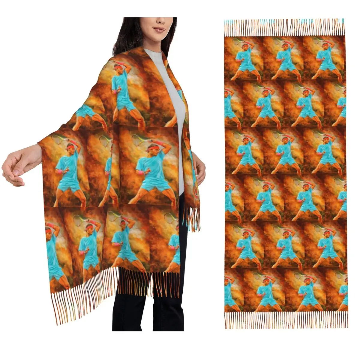 

Обои Рафаэль Надаль Шарф с кисточками Шарфы для женщин Мягкие теплые шали и накидки Большая осенне-зимняя шаль