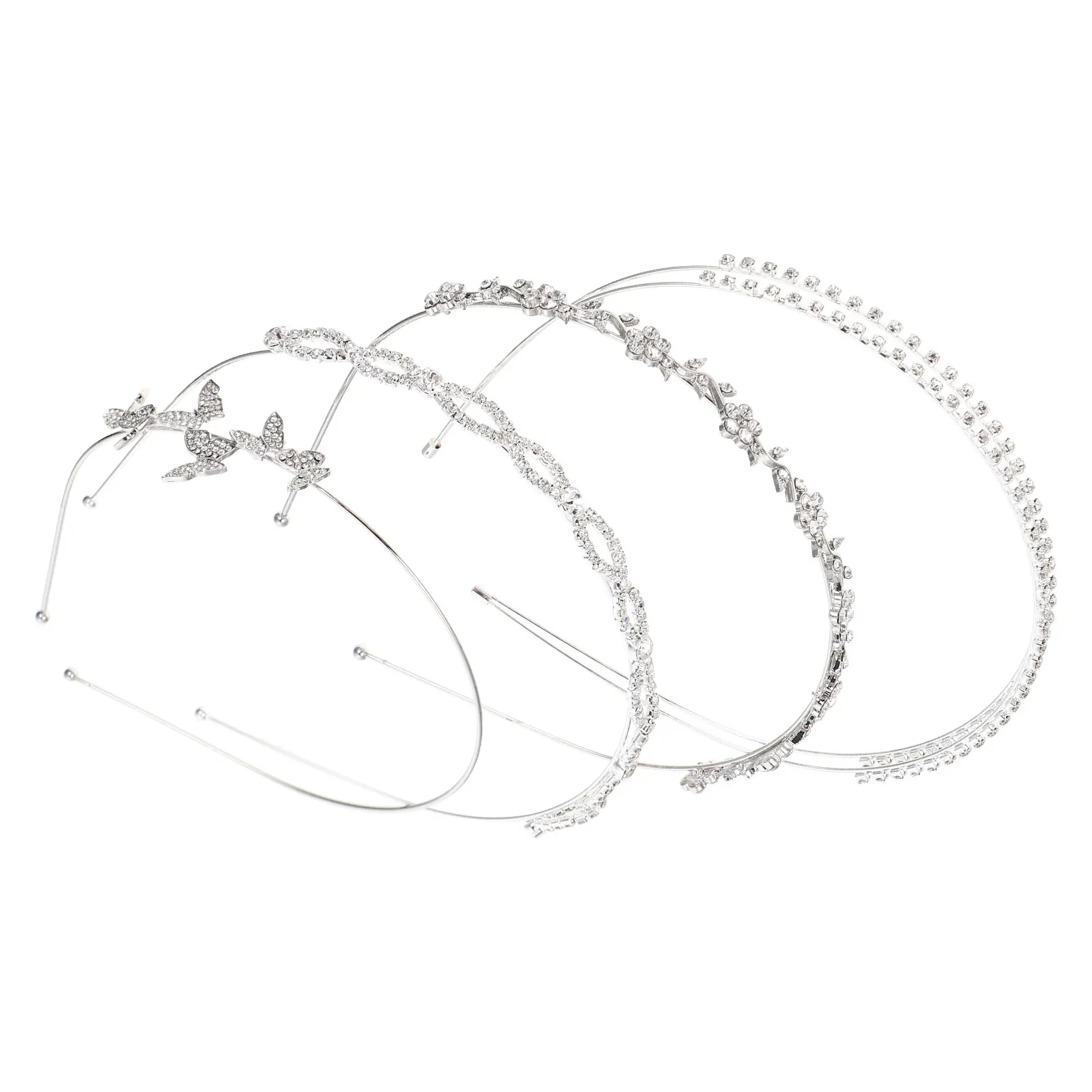 

4pcs Rhinestone Headband Sparkly Hair Bands Wedding Headpieces Accessories for Women Girls Party Hair Hoops Metal Headdress