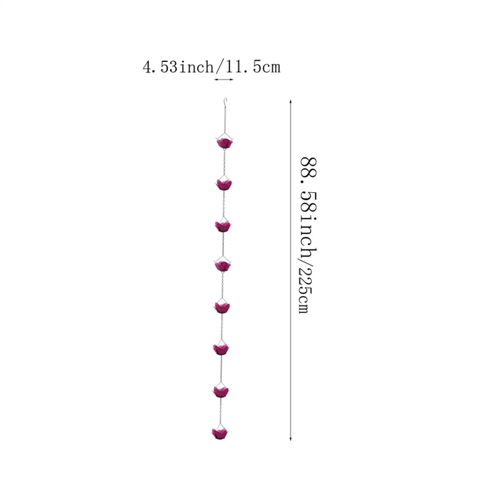 سلاسل المطر للمعادن الخارجية سلاسل المطر الوردية لأداة التقاط المياه الخارجية شديدة التحمل لسقف المنزل والحديقة والمنزل الخارجي #6