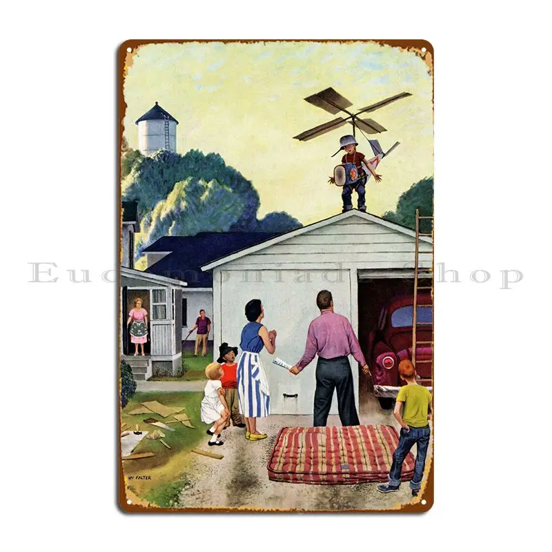 Attempt To Fly Metal Sign Garage Custom Home Design Designer Tin Sign Poster