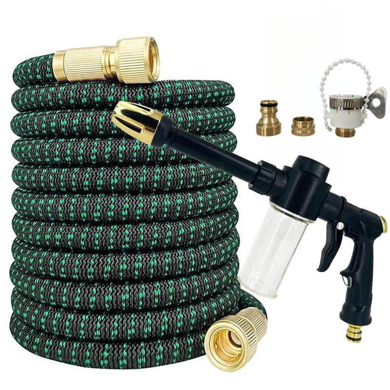 Flexible Garden Hose, High-Pressure Foam Gun, Multi-Function, Used For Car Washing And Gardening, Outdoor Watering Pipe