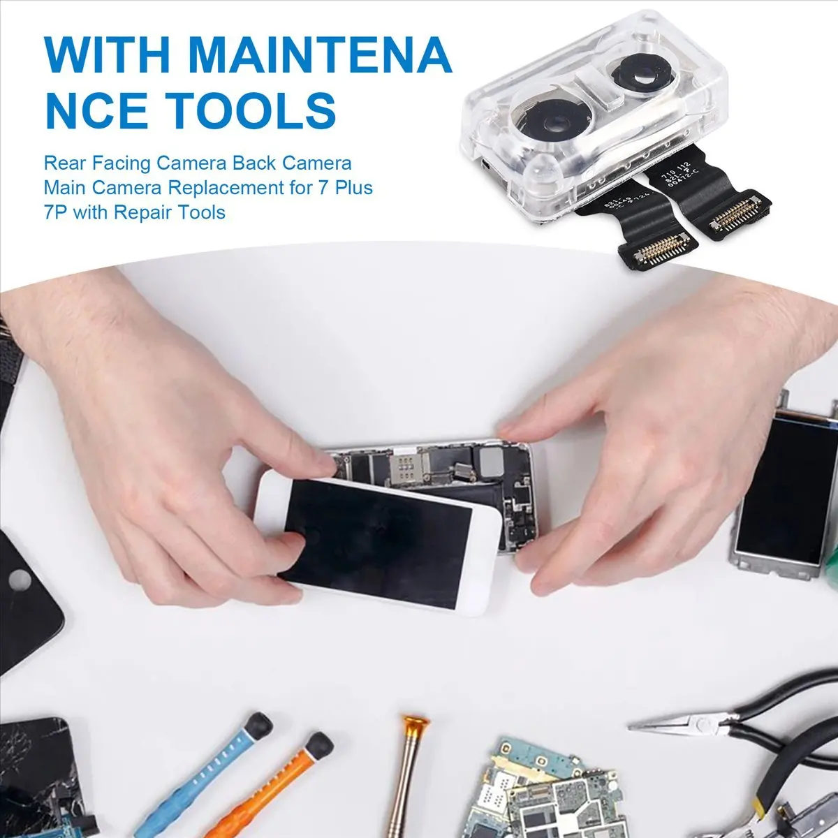 N86R Rear Facing Camera Back Camera Main Camera Replacement for Plus 7P with Repair Tools