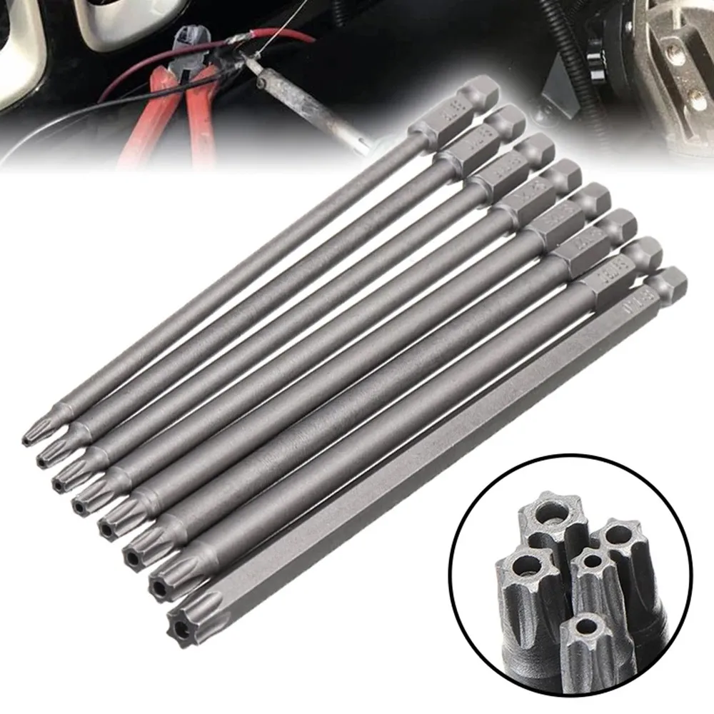 Imagem -03 - Tamper Proof Segurança Magnetic Bit Grupo Torx Chave de Fenda Cabeça Chata Bits Hex 150 mm t8 T15 T20 T25 T27 T30 T40