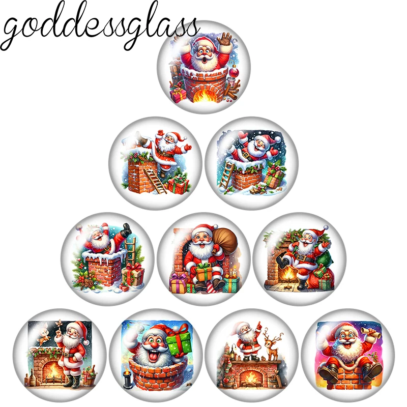 مضحك سانتا كلوز عيد ميلاد سعيد سنة جديدة سعيدة لطيف 12 مللي متر/18 مللي متر/20 مللي متر/25 مللي متر صورة مستديرة الزجاج كابوشون ظهر مسطح صنع النتائج