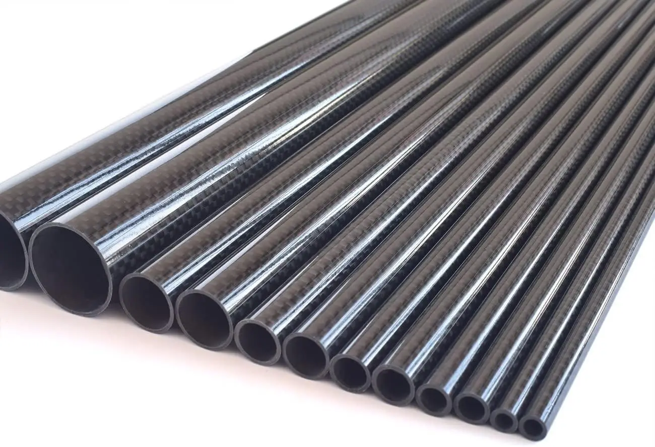 

2pcs High Strength 3K Tubes Hollow Lightweight Braided Texture For Projects Rods 8X6Mm Surface Diy Tube Fiber Tail