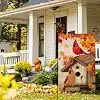 Fall Cardinal Garden Flag 12x18 Double Sided Bird Maple Leaves Yard Decor llz