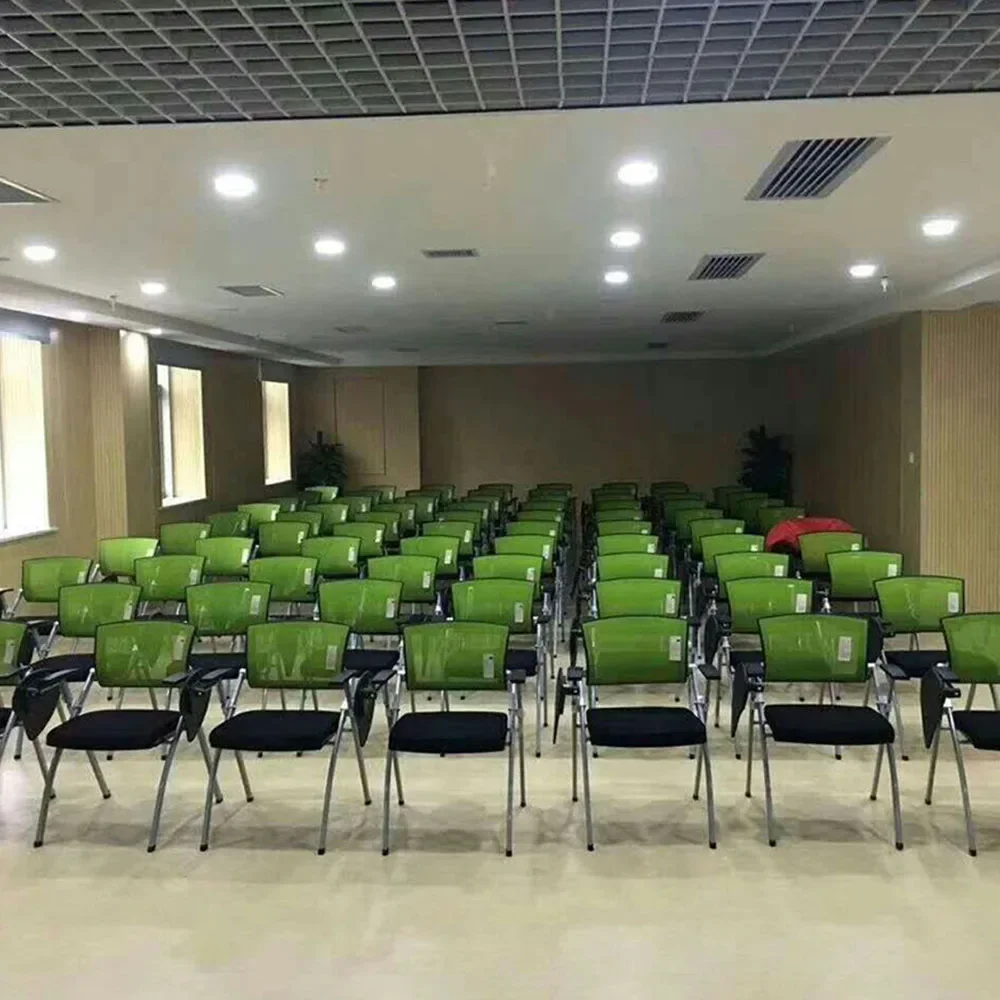 Training Conference Chairs With Table Board Backrest Hollow Out Design Folding Stool Modern Simplicity