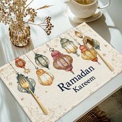 2pc Ramadan Placemats For Dinner Table Decoration Accessories Linen Fabric Table Mat 30X40CM For Children Gift
