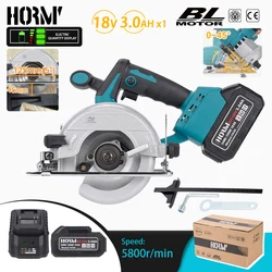 5 inch 125mm Brushless Circular Saw Cutter 5800RPM Adjustable Chainsaw Wood Cutting Machine For Makita 18V Battery Power Tool