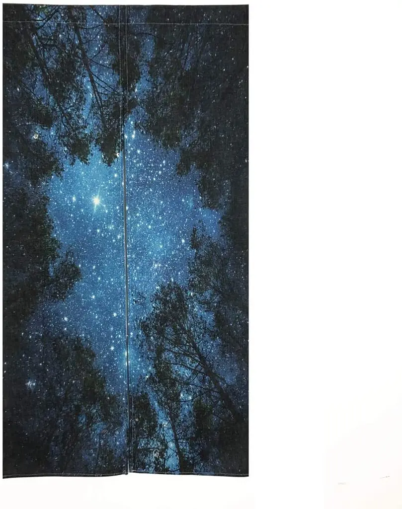 

Japanese Noren Doorway Curtain Forest Starry Tapestry Bedroom Kitchen Bathroom Partition Curtain Feng Shui Curtain