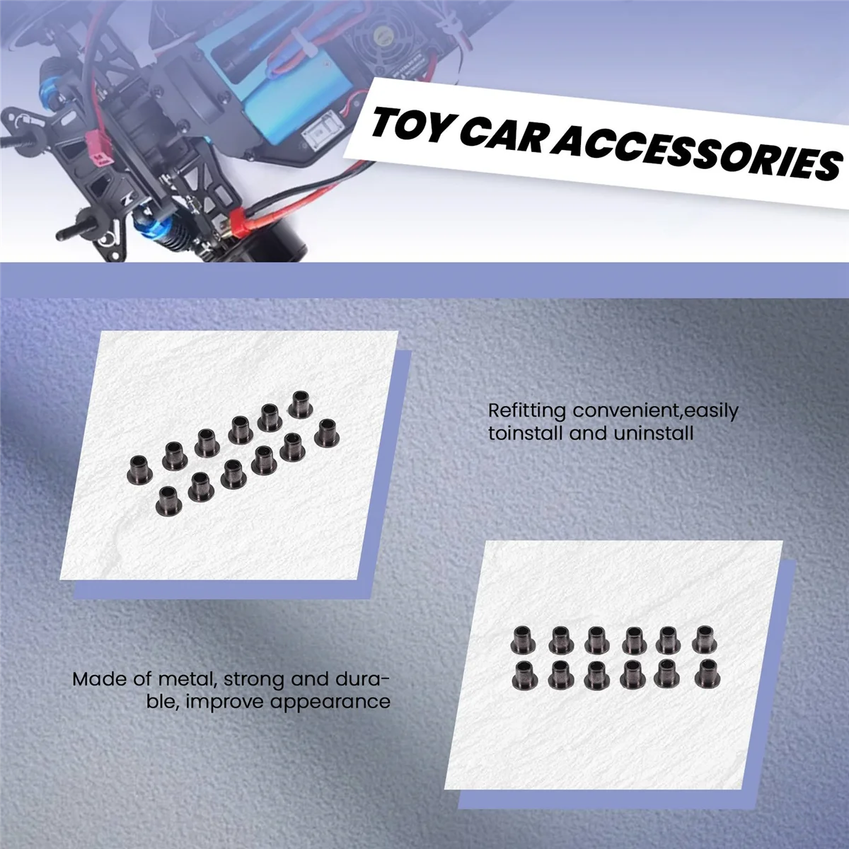 Sales! 12Pcs 02101 Steering Pivot Bushing C-Hub Bushings HSP Spare Parts Nitro RC Car Parts for 1/10 R/C Model Car