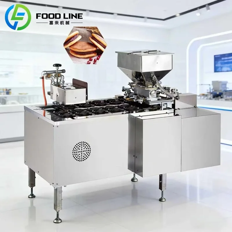 Customized rotary dorayaki production machine quantitative filling pancake baking equipment for bakery food manufacturing plant