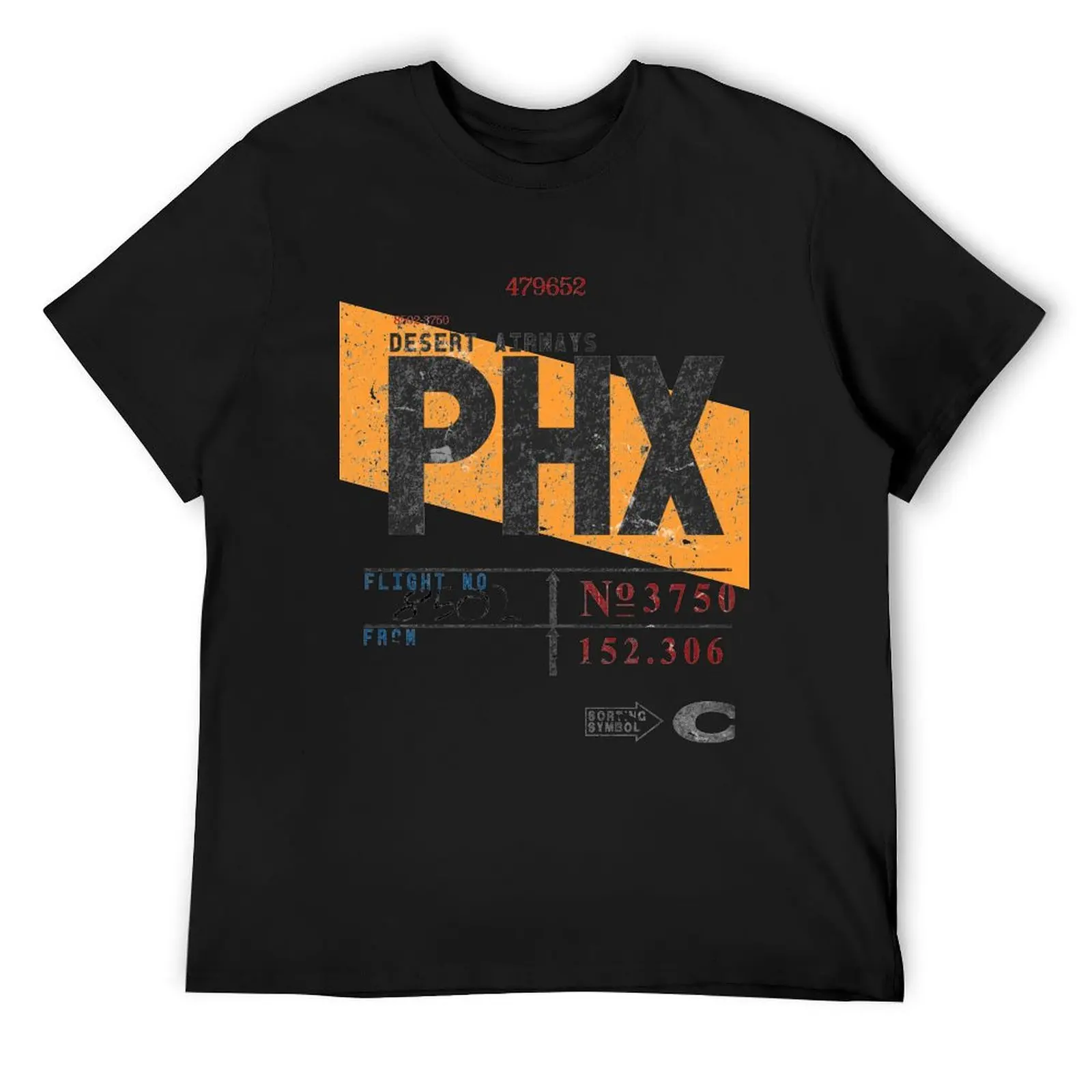 

PHX Phoenix Sky Harbor Int'l Airport Vintage Airline Tag Tee T-Shirt sublime designer shirts Blouse men clothing