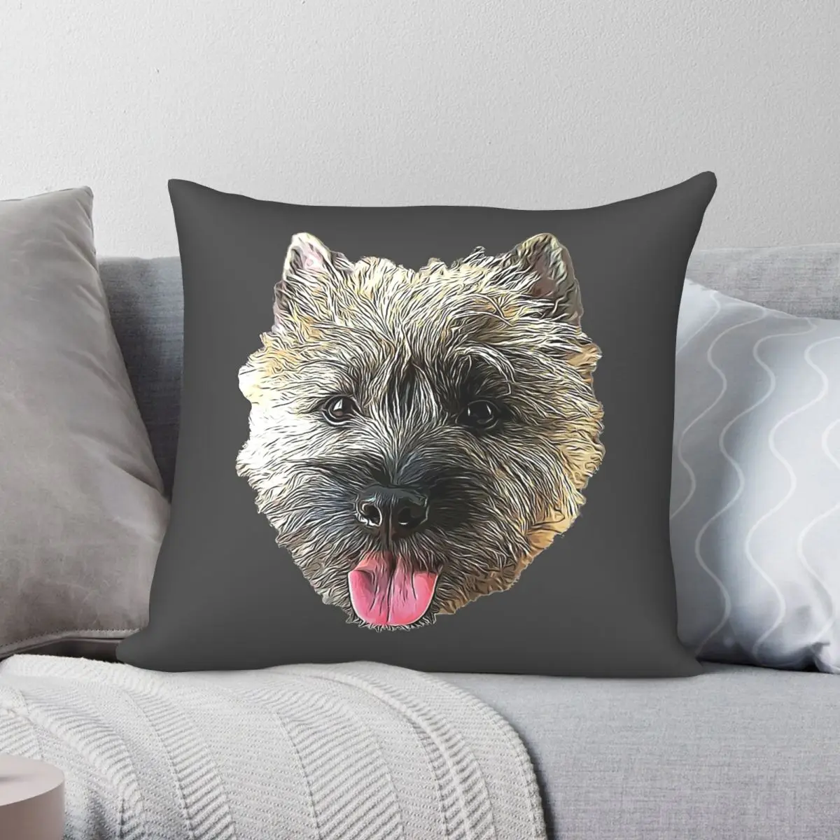 Cairn Terrier Beautiful Dog Square Pillowcase Polyester Linen Velvet Printed Zip Decor Pillow Case Car Cushion Cover 45x45